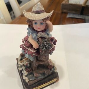 Antique Cowgirl Figurine with Hat and Dress